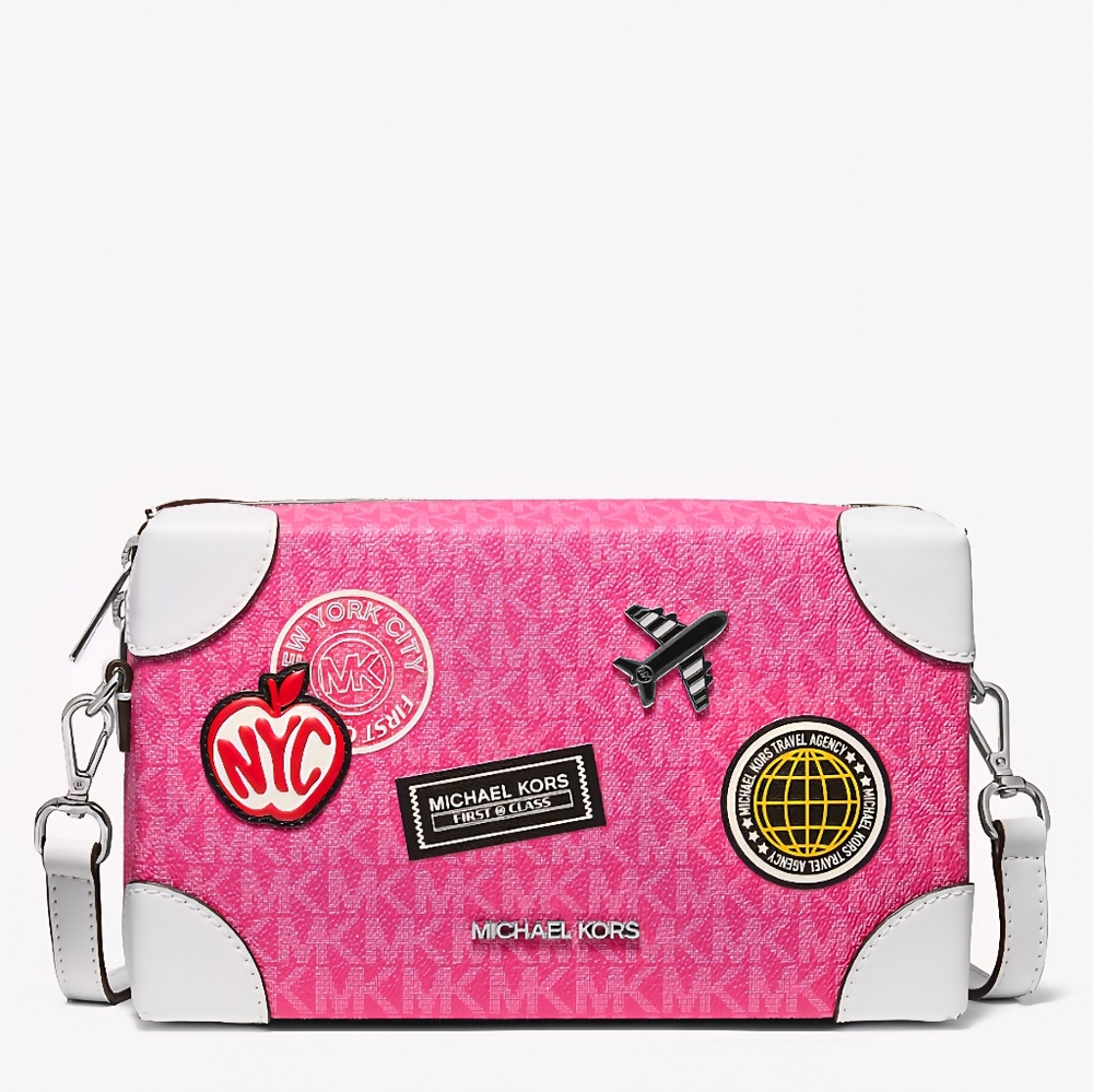 Michael Kors Jeanie Small Embellished Signature Logo Trunk Crossbody Bag - Picture 1 of 7